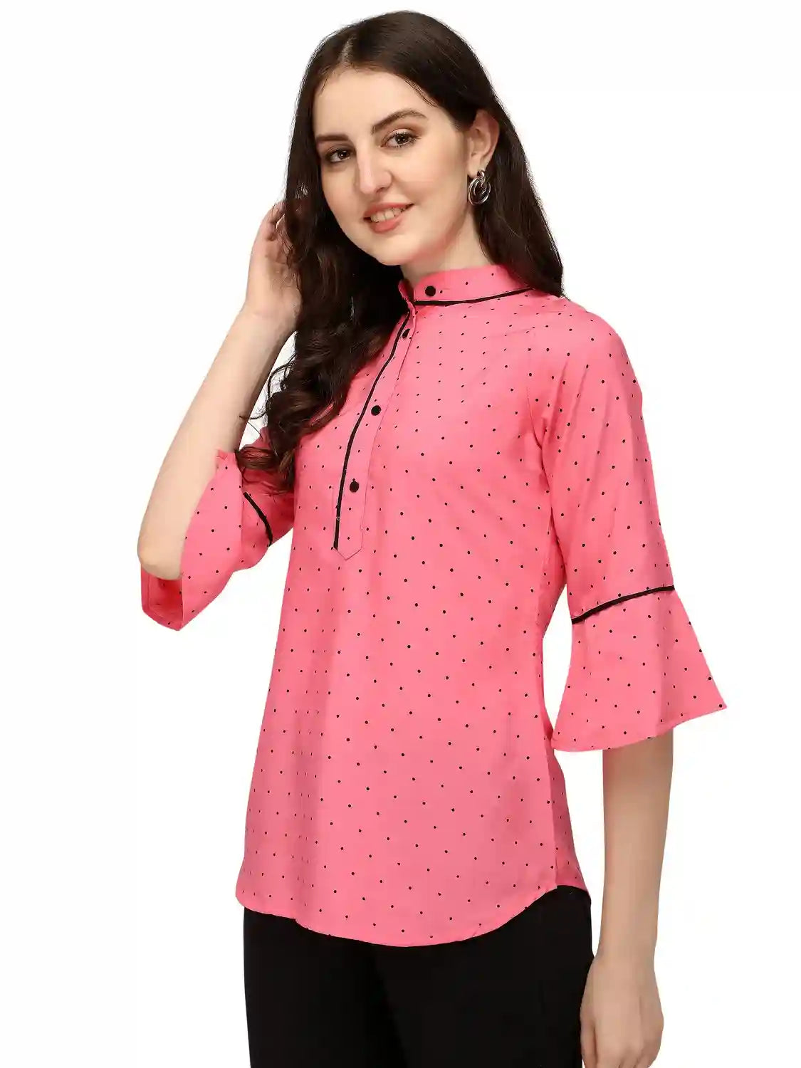 chic pink polka dot top perfect for daily wear and parties
