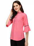 chic pink polka dot top perfect for daily wear and parties
