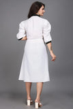 Black pure cotton fit & flare dress with inner lining and comfortable belt

