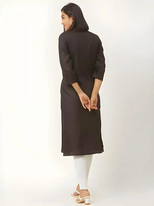 comfortable black cotton kurti for everyday use
