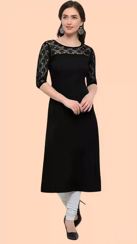 comfortable black kurti for casual and festive wear







