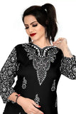 comfortable black rayon tunic top with regular sleeves for daily use
