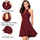 Elegant maroon solid polyester sleeveless wrap dress by ZELZIS

