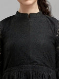 elegant black net top with crepe inner for party and daily wear
