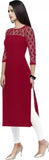 elegant maroon crepe kurtis for casual and party wear
