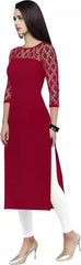 elegant maroon crepe kurtis for casual and party wear
