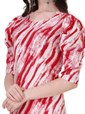 elegant pink round neck color mix kurti for party wear
