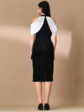 halter neck sleeveless dress front pose for girls

