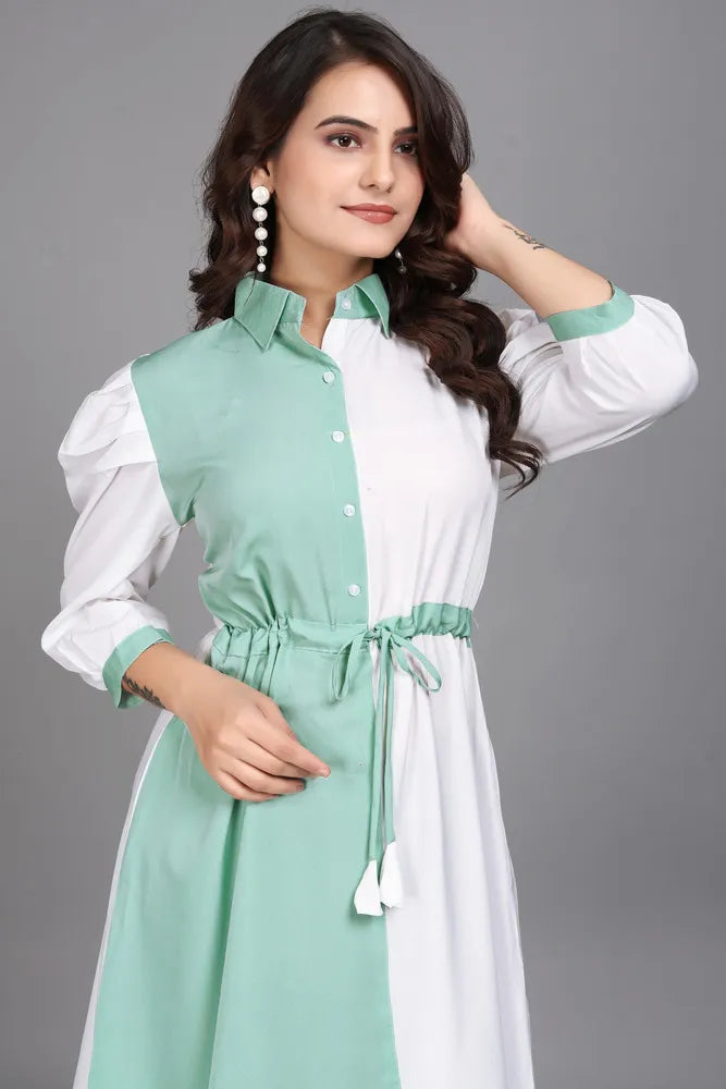 Buy Light Green Pure Cotton Fit & Flare Dress | Casual & Party Wear Buy Light Green Pure Cotton Fit & Flare Dress | Casual & Party Wear