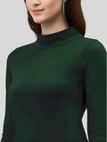 Green high low polyester bodycon dress, machine-hand washable by ZELZIS

