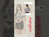 🌸 Zelzis Fashion Online Shopping: Trendy White and Black Floral Crepe Crop Tops 🌸


