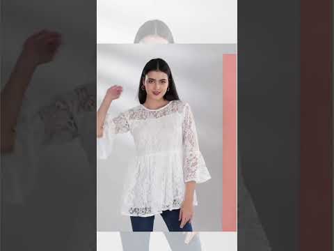Zelzis: Fashion Online Shopping, Russell White Net Top #croptops #fashiontrends #onlineshopping

