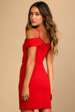 red polyester bodycon dress sweetheart neckline


