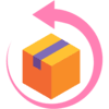 Orange box with a purple line on a white background