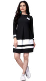 Stylish black colourblock crepe dress with butterfly design by ZELZIS

