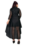 Stylish black flower net casual dress with inner