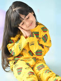 Zelzis Girls Printed T-Shirt & Slim Fit Pants Set for Daily Wear