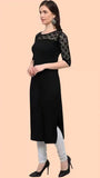 stylish black A-line kurti perfect for parties
