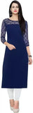 stylish blue A-line kurti for any occasion
