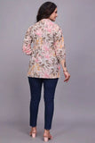 stylish brown floral cotton top for everyday fashion

