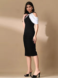 stylish girls bodycon outfit in black and white

