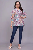 stylish purple top with floral design for everyday fashion
