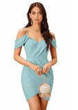 sweetheart neck party wear dress light blue

