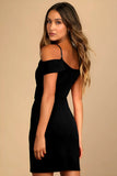sweetheart neckline black bodycon dress for women

