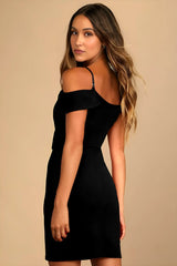 sweetheart neckline black bodycon dress for women

