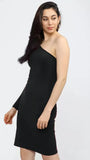 Trendy black one shoulder bodycon dress made of polyester by ZELZIS

