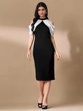 trendy black white bodycon dress for girls


