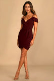 trendy maroon cold shoulder dress for girls by zelzis


