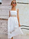 Elegant white wide strap party wear dress for women

