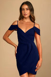 women's blue bodycon dress for casual and party wear

