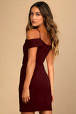 women's maroon bodycon dress for casual and party wear

