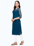 women's teal and dhoda casual and party wear kurtis
