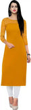 yellow solid crepe kurtis for casual and party wear

