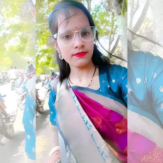 Woman in a stunning Zelzis party wear saree enjoying the evening
