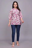 ZELZIS Floral Cotton Tunic Tops for Women