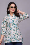 ZELZIS Floral Cotton Tunic Tops for Women