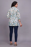 ZELZIS Floral Cotton Tunic Tops for Women